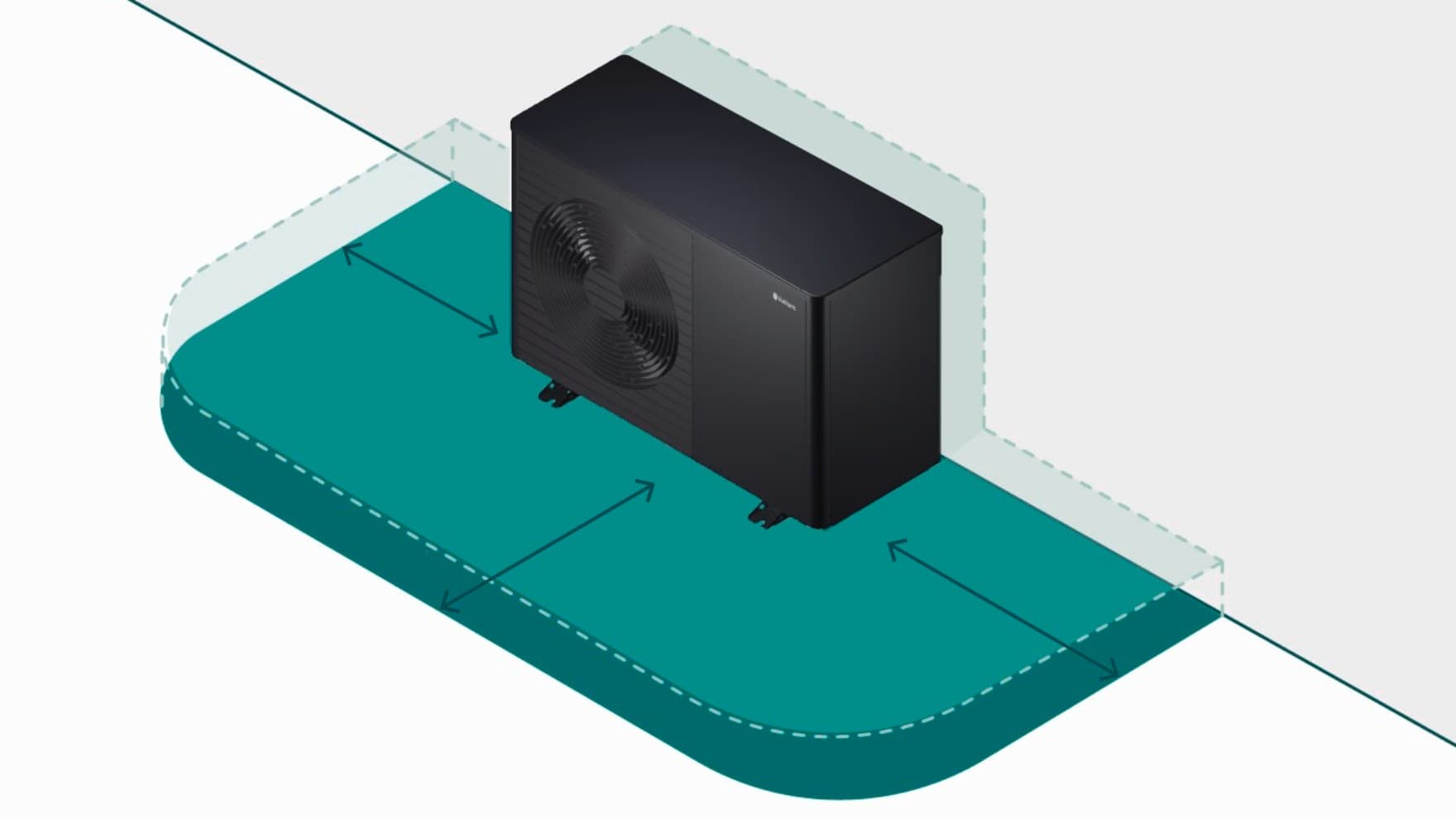 ochranná zóna tepelného čerpadla bez funkce Flexible Space Function
